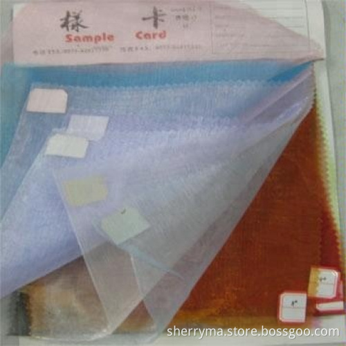 Newest design 30dx30d polyester two tone organza fabric plain woven fabric for dress